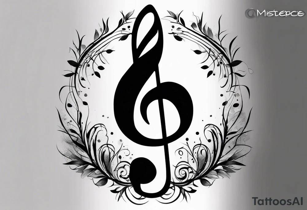A music note in nature tattoo idea