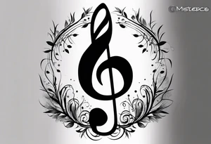 A music note in nature tattoo idea