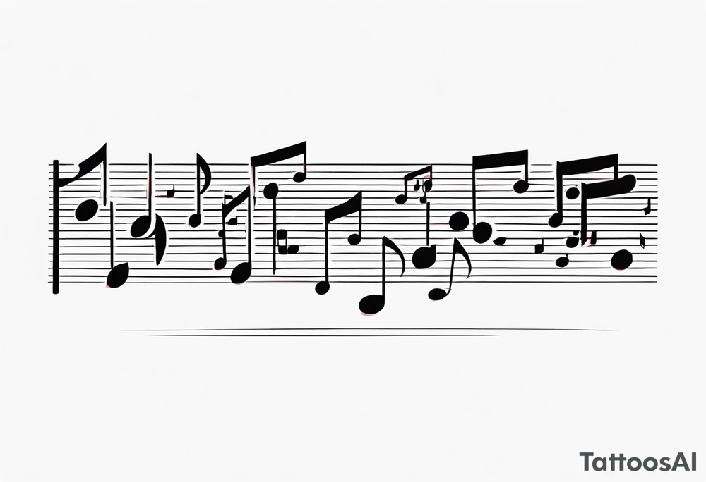 Music notes connecting daughters dancing tattoo idea