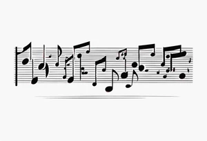 Music notes connecting daughters dancing tattoo idea