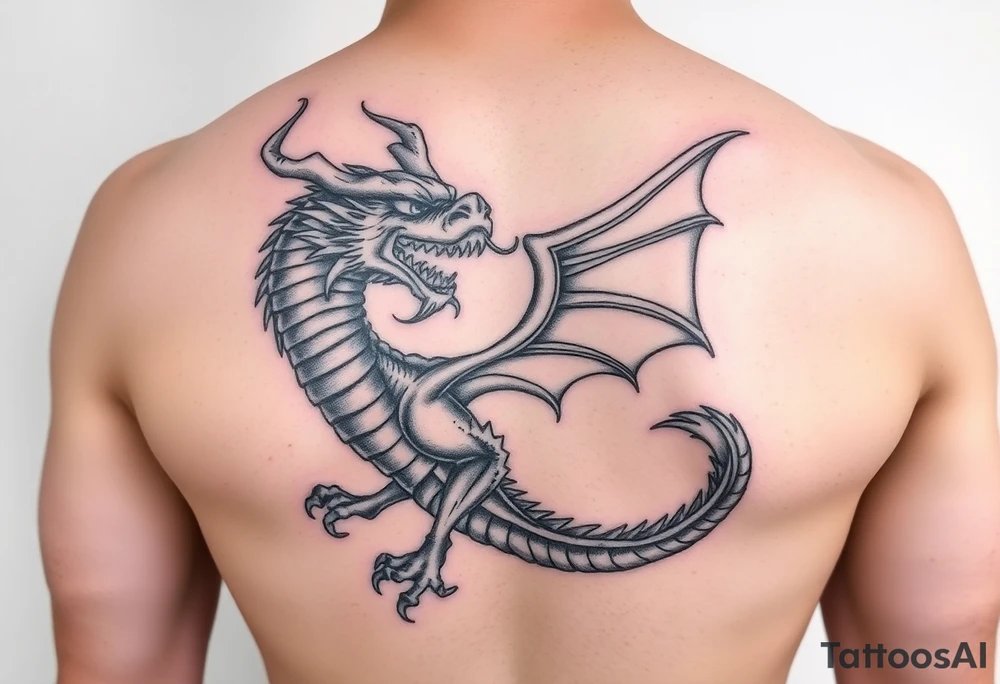 Powerful dragon tattoo idea