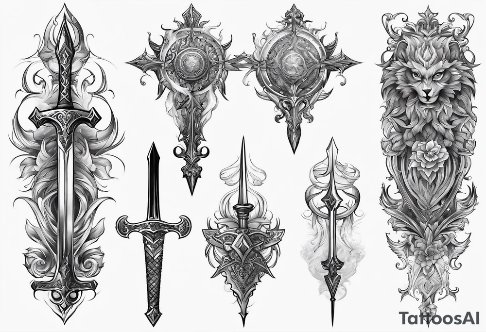 Magical sword tattoo idea
