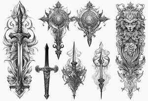 Magical sword tattoo idea