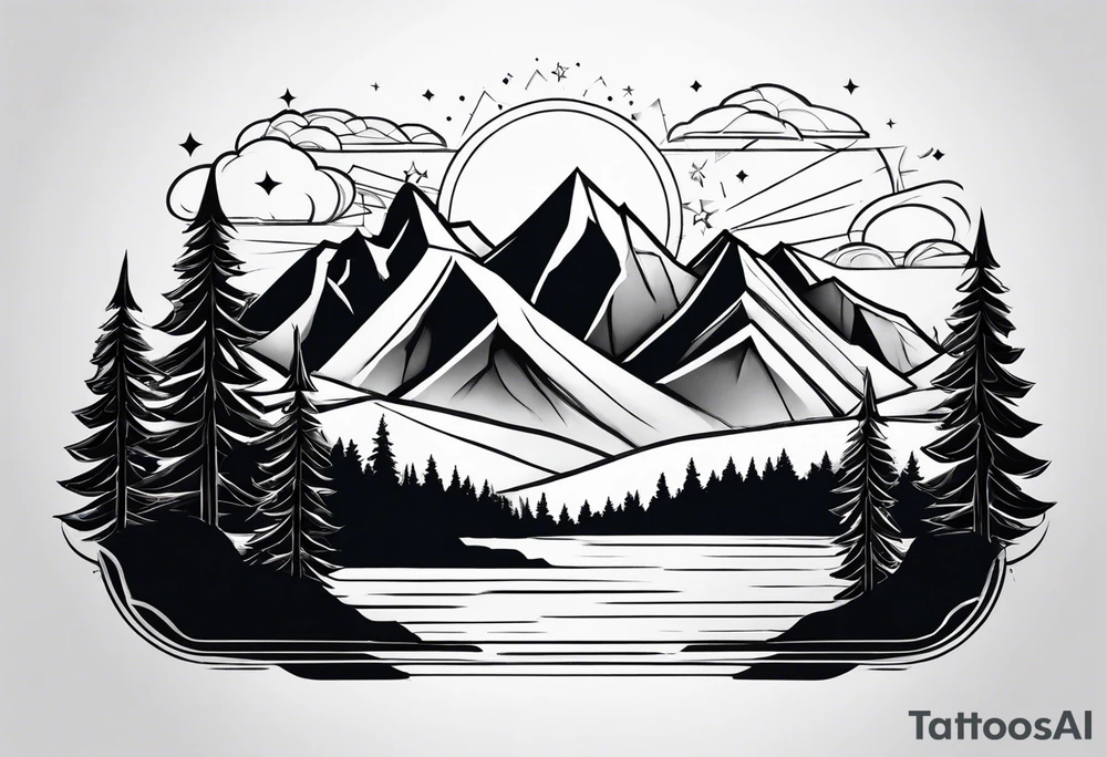 Mountain range tattoo idea