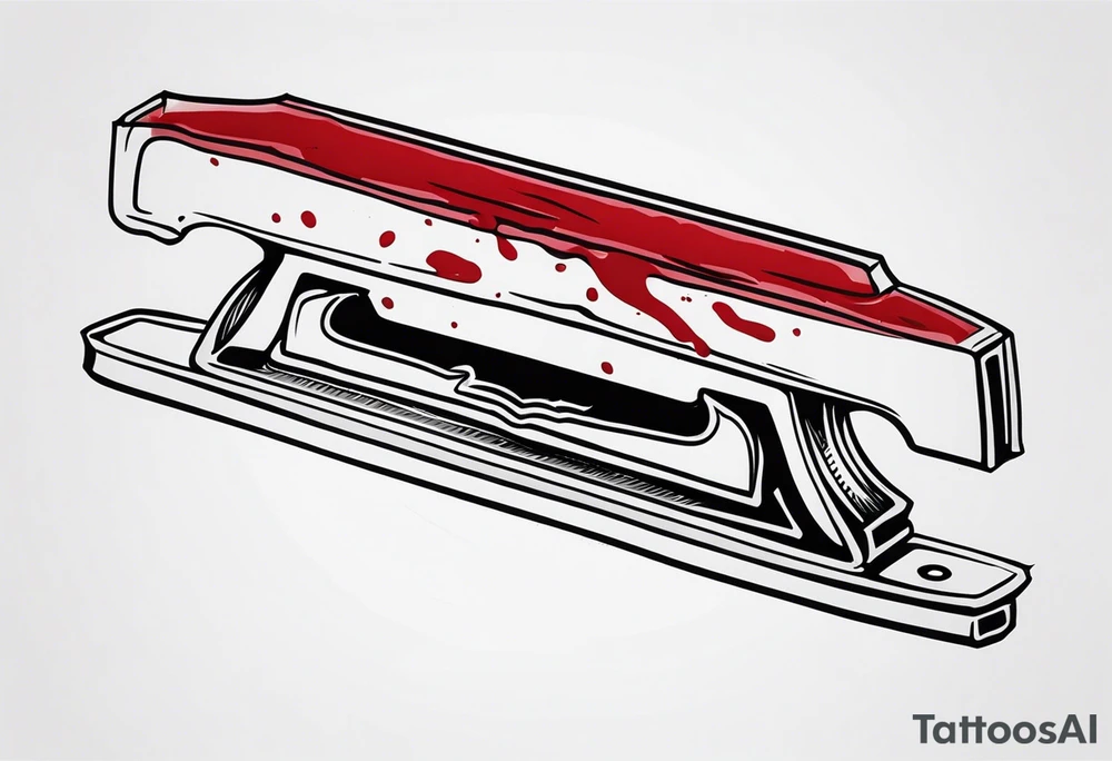Bloody razor blade tattoo idea