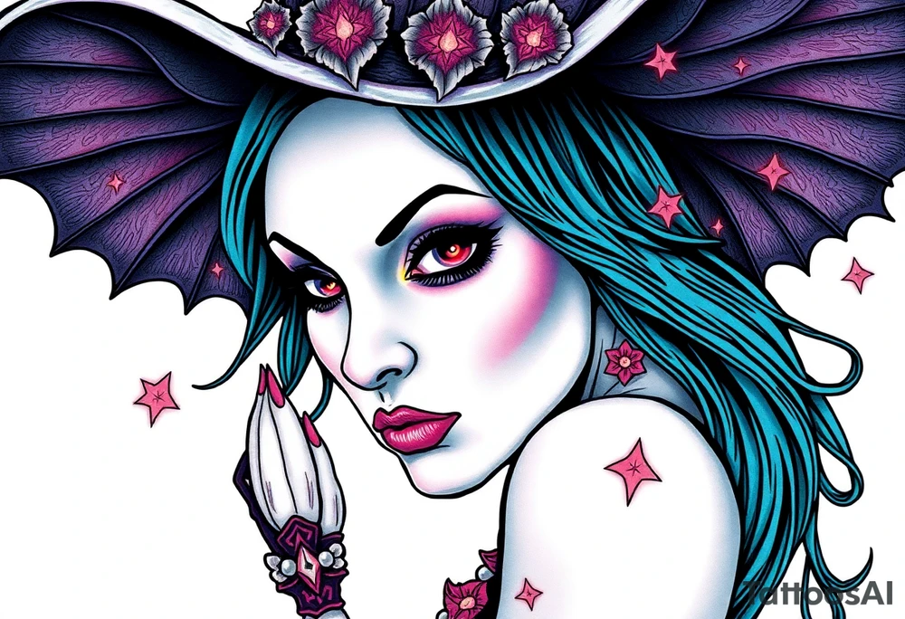 Beautiful witch tattoo idea