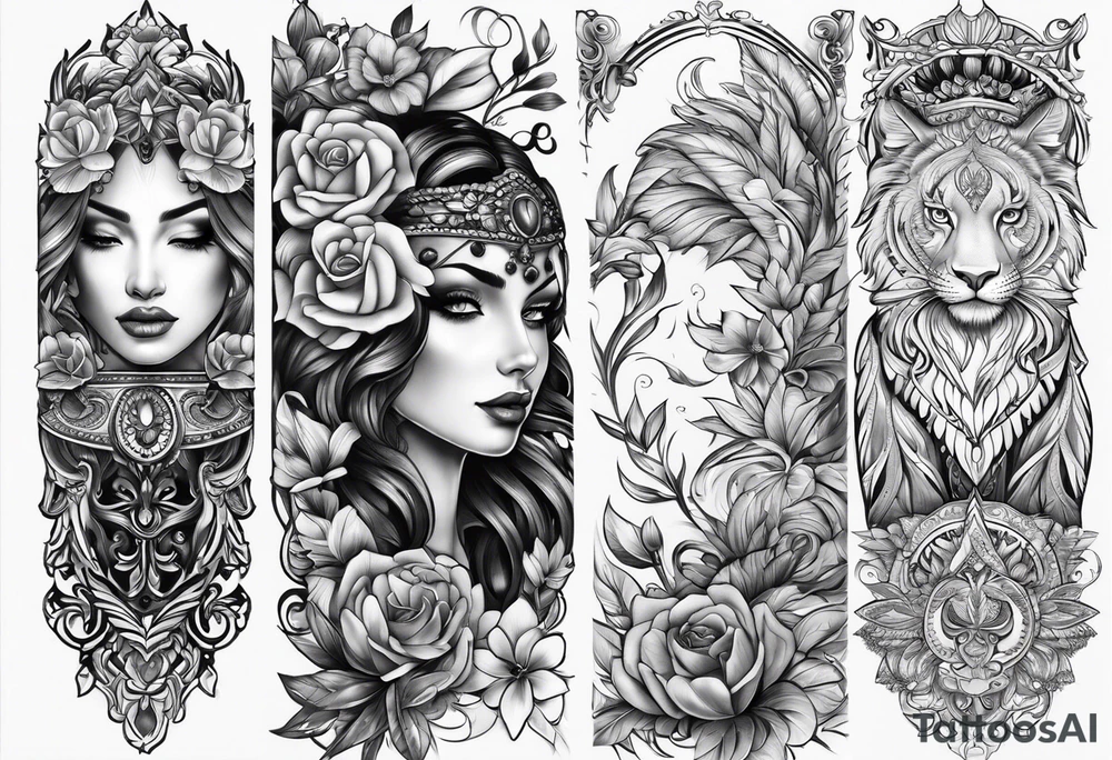 lower leg sleeve tattoo idea