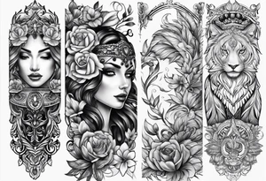 lower leg sleeve tattoo idea