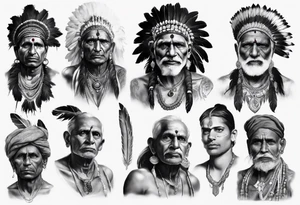 indian  man photorealism tattoo idea