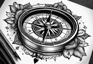 compass on a hand tattoo idea