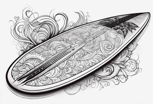 Surfboard white tattoo idea