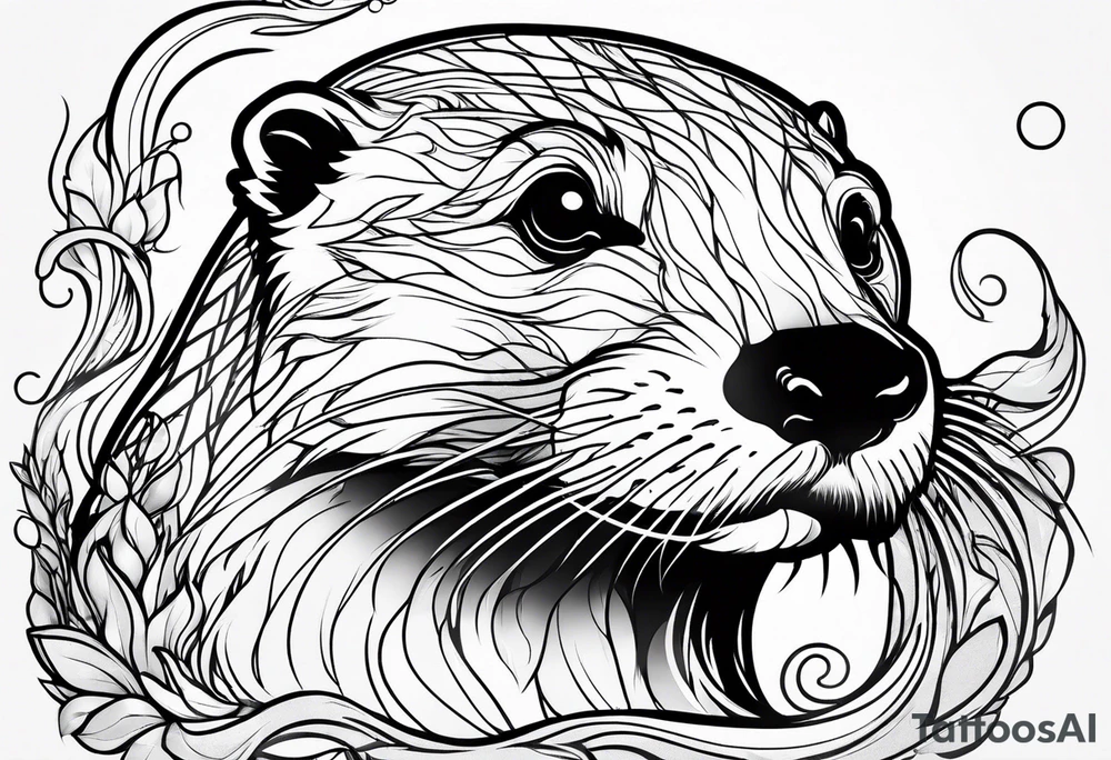 Otter swimming tattoo idea