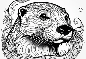Otter swimming tattoo idea