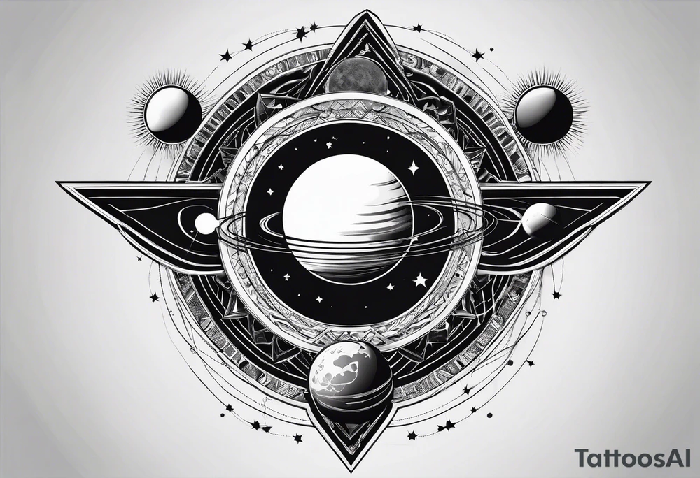 solar system, on spine tattoo idea