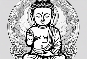 Buddha carrying Buddha baby tattoo idea