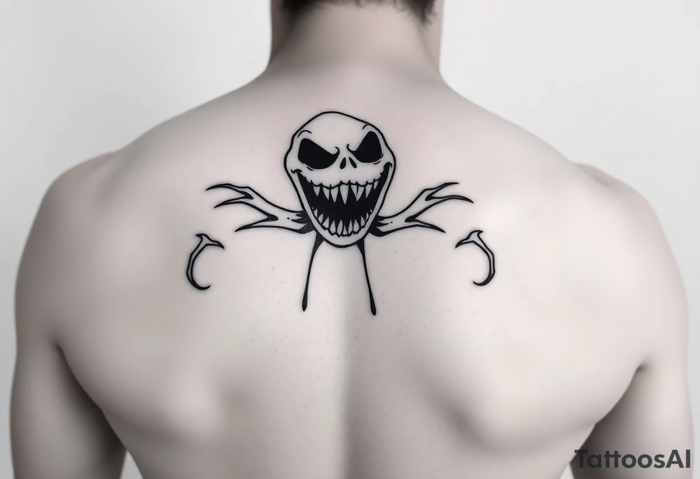 oogie boogie from nightmare before Christmas 
simple linework only tattoo idea