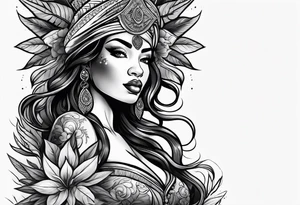 Black Goddess of sativa tattoo idea