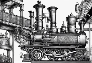 rube goldberg style contraption tattoo idea