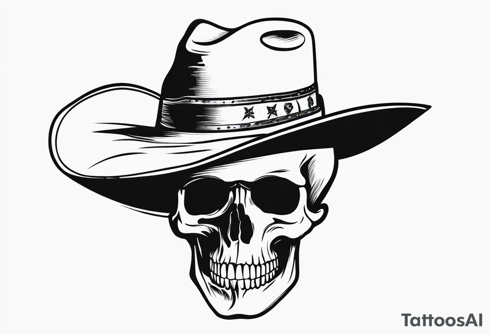 skeleton cowboy hat tattoo idea