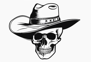 skeleton cowboy hat tattoo idea