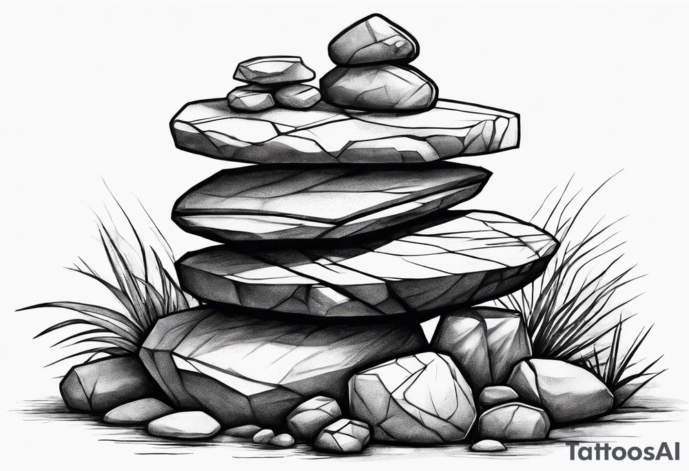 Rocks stacked on top of each other tattoo idea