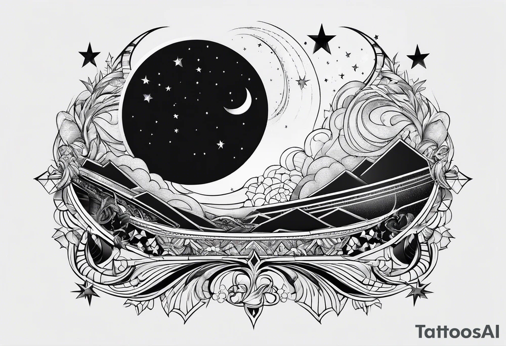 Stars moon tattoo idea