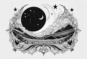 Stars moon tattoo idea