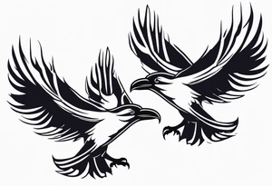 ravens in flight tattoo idea
