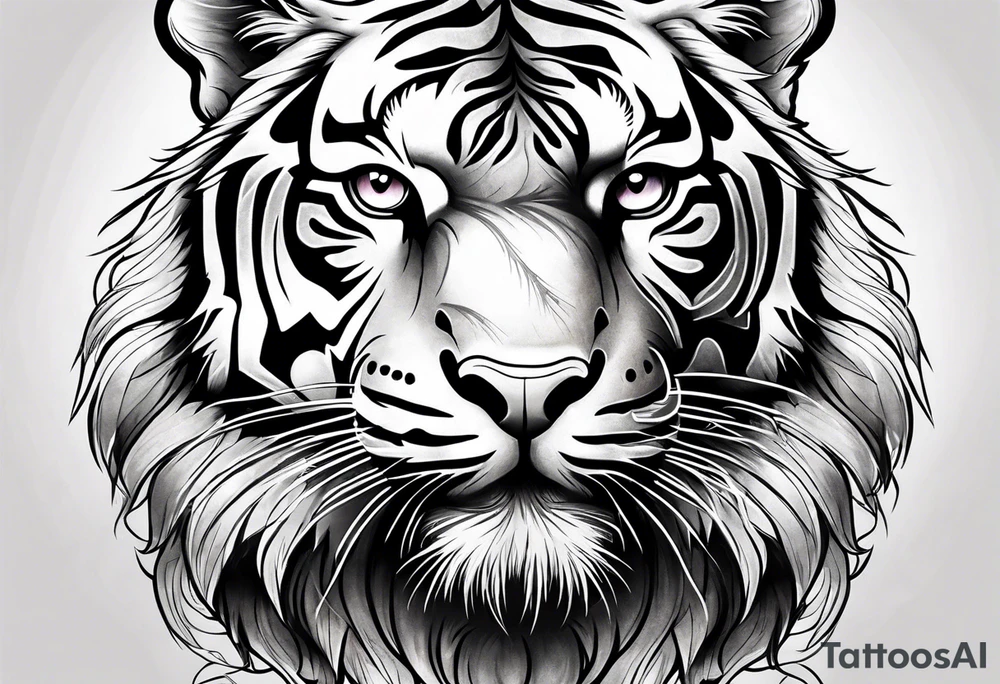 Tiger with aesthetic background tattoo idea