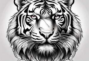 Tiger with aesthetic background tattoo idea