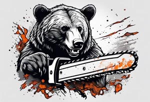 Bear with a chainsaw tattoo idea