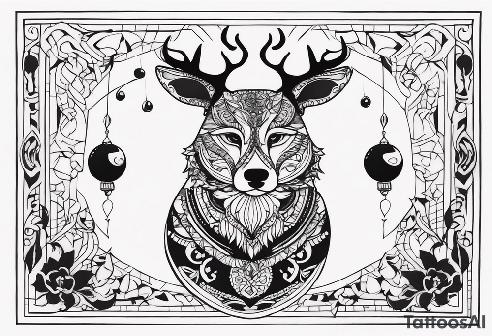 animal character juggling tattoo idea