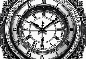 a moon as a pocket watch tattoo idea