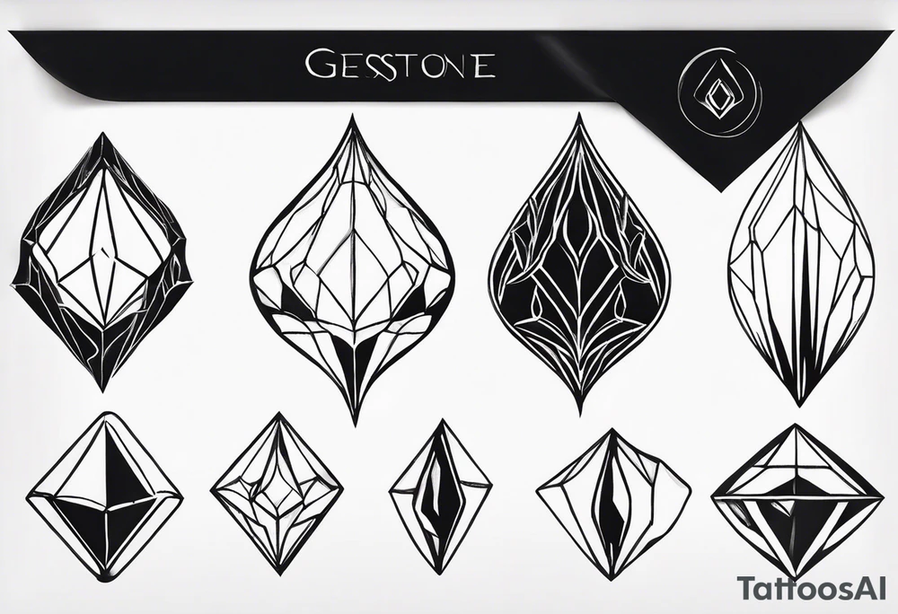 gemstone water droplet tattoo idea