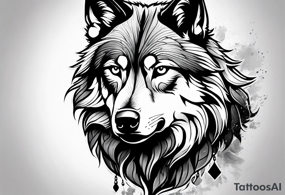 Wolf on guard tattoo idea