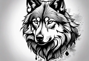 Wolf on guard tattoo idea