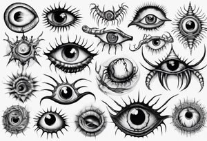 eyeball centipede tattoo idea