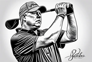 Golfer John Daly wearing the Infinity Gauntlet on one hand and holding a putter on the other hand on the 18th hole of the Masters. tattoo idea