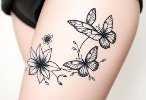 Lilies dissolving into butterflies tattoo idea