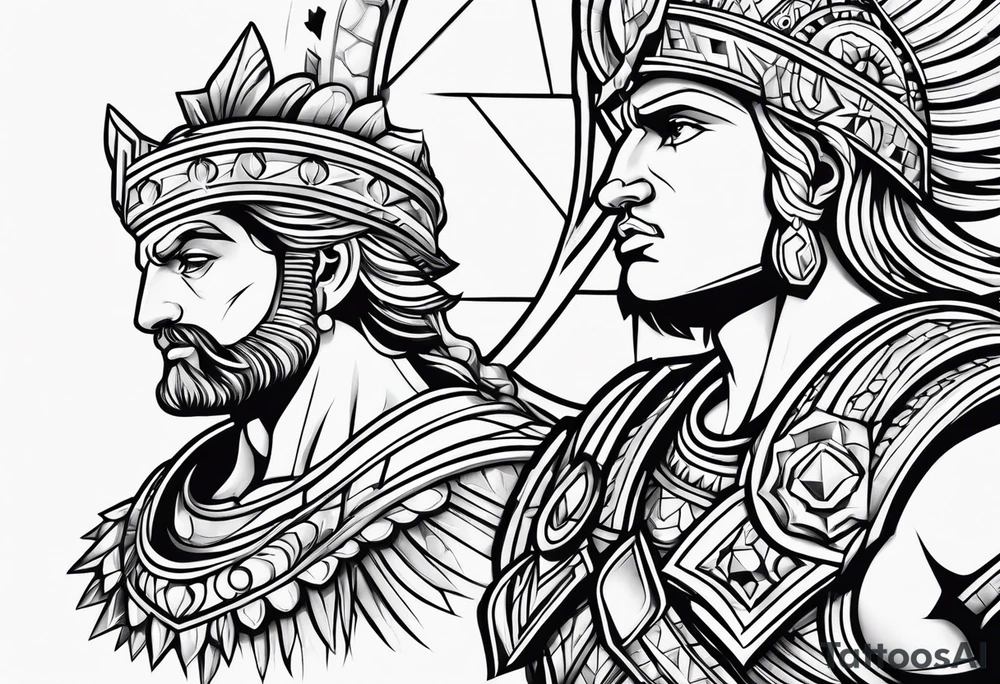 Simple David and Goliath tattoo idea