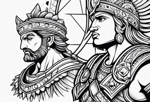 Simple David and Goliath tattoo idea