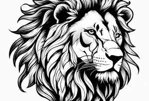 lion with snake hair tattoo idea