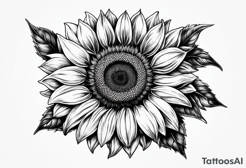 sunflower with a dara knot center tattoo idea