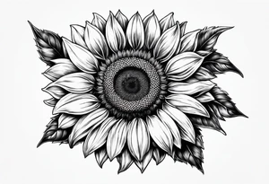 sunflower with a dara knot center tattoo idea