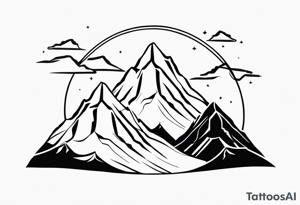 Three mountains tattoo idea
