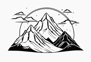 Three mountains tattoo idea