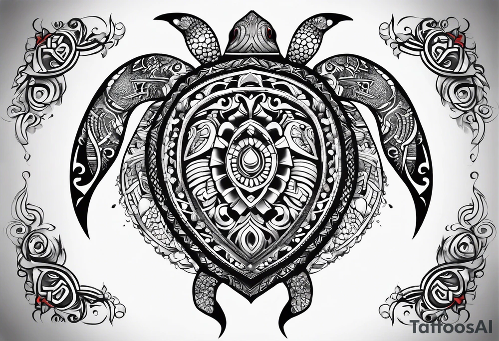 Turtle back centered tattoo idea