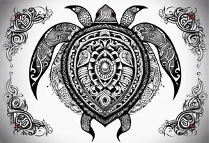 Turtle back centered tattoo idea