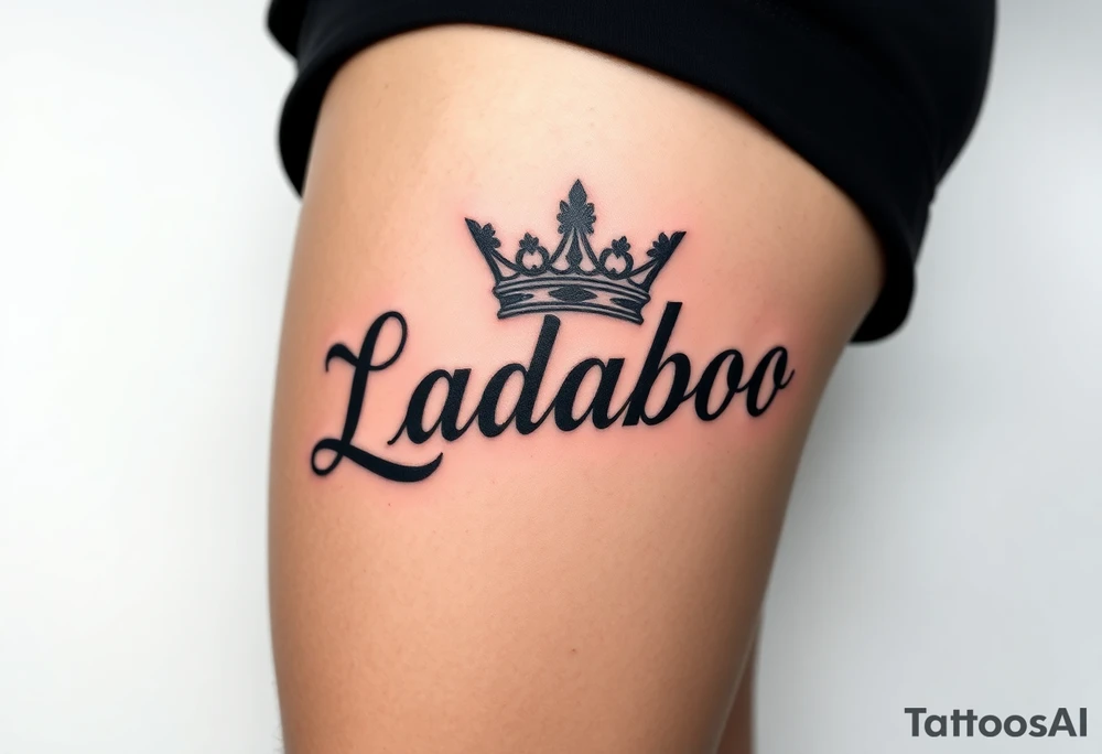 the name ladaboo with a crown tattoo idea