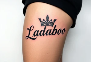 the name ladaboo with a crown tattoo idea